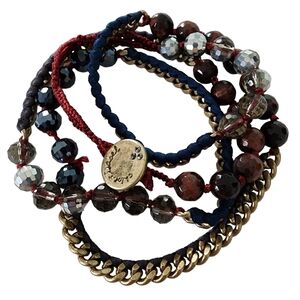 Chloe + Isabel wrap bracelet red gold festival gemstones brass stacking bracelet
